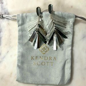 Kendra Scott Jasper Earring silver and black mother of pearl mix